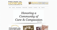 Desktop Screenshot of hiredhandshomecare.com